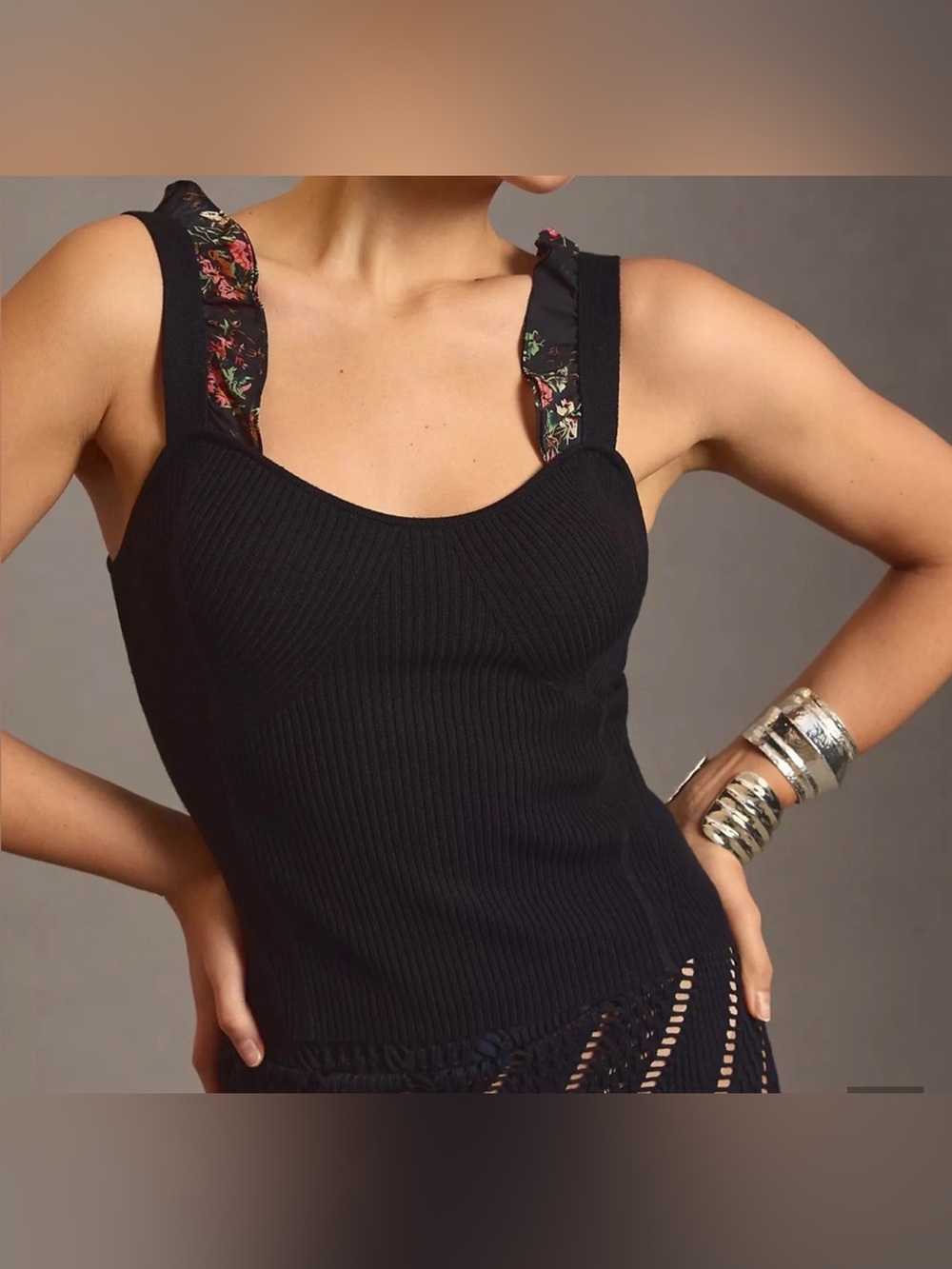Anthropologie Maeve Corset Ribbed Tank